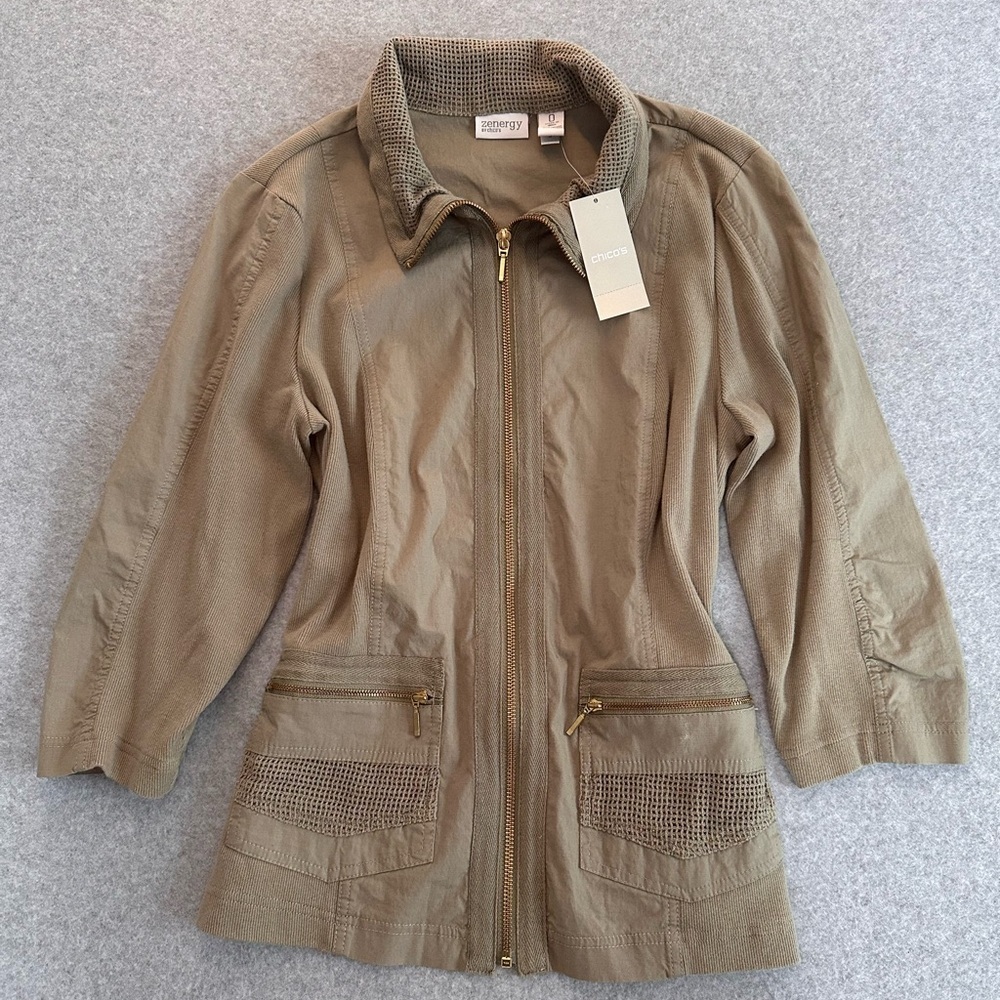 Chico's Khaki Utility Jacket for Women